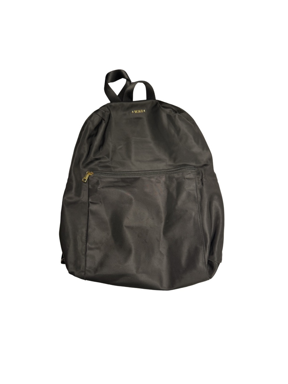 TUMI voyager just in case backpack packable black gold nylon travel neutral
